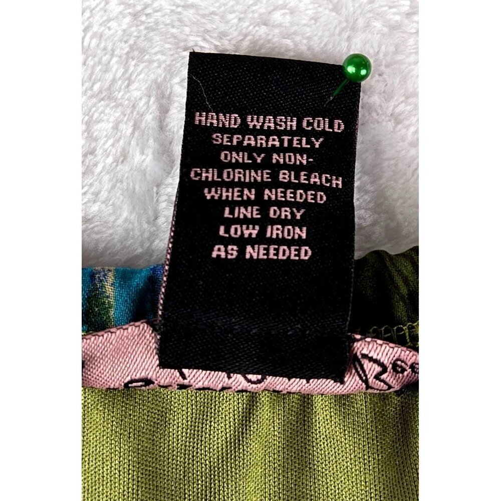 Robbie Bee Maxi Sun Dress Spaghetti Straps Sz 12 Green Blue Tropical Party - Picture 10 of 15